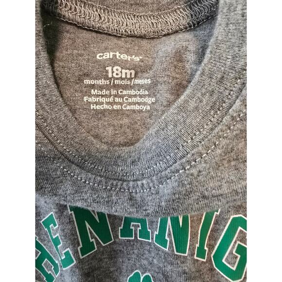 Carter's "Shenanigan Squad Newest Member" St. Pat's Day Short Sleeve Onesie 18M - Picture 3 of 3